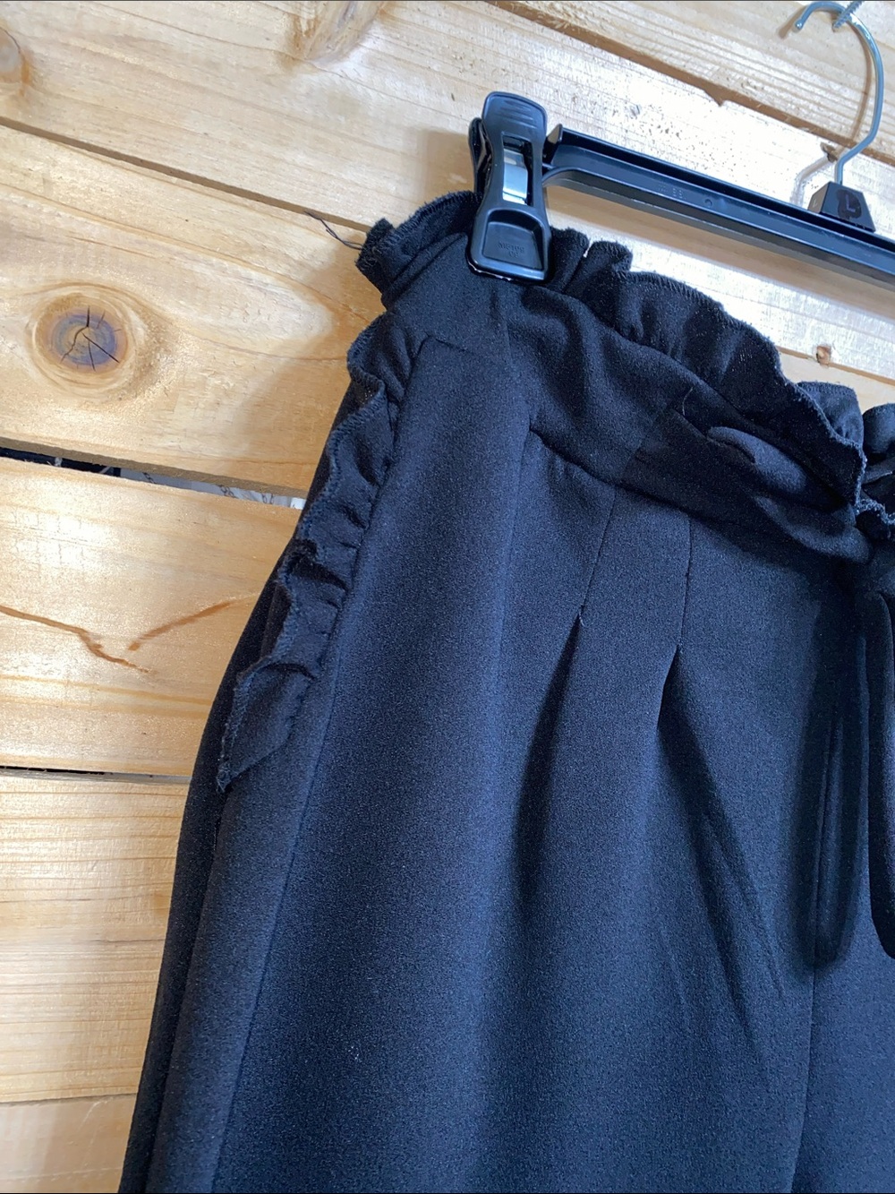 Black Paperbag Waist Tie Jogger Pants - Picture 5 of 8
